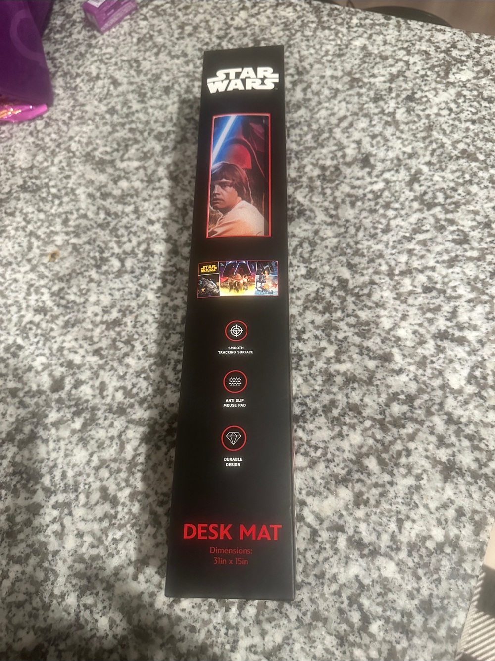 Star Wars Black and Red Desk Mat – Luke Skywalker Artwork